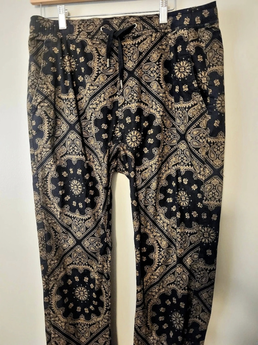 CJ Black Pants Paisley 
in Black & Brown Like New